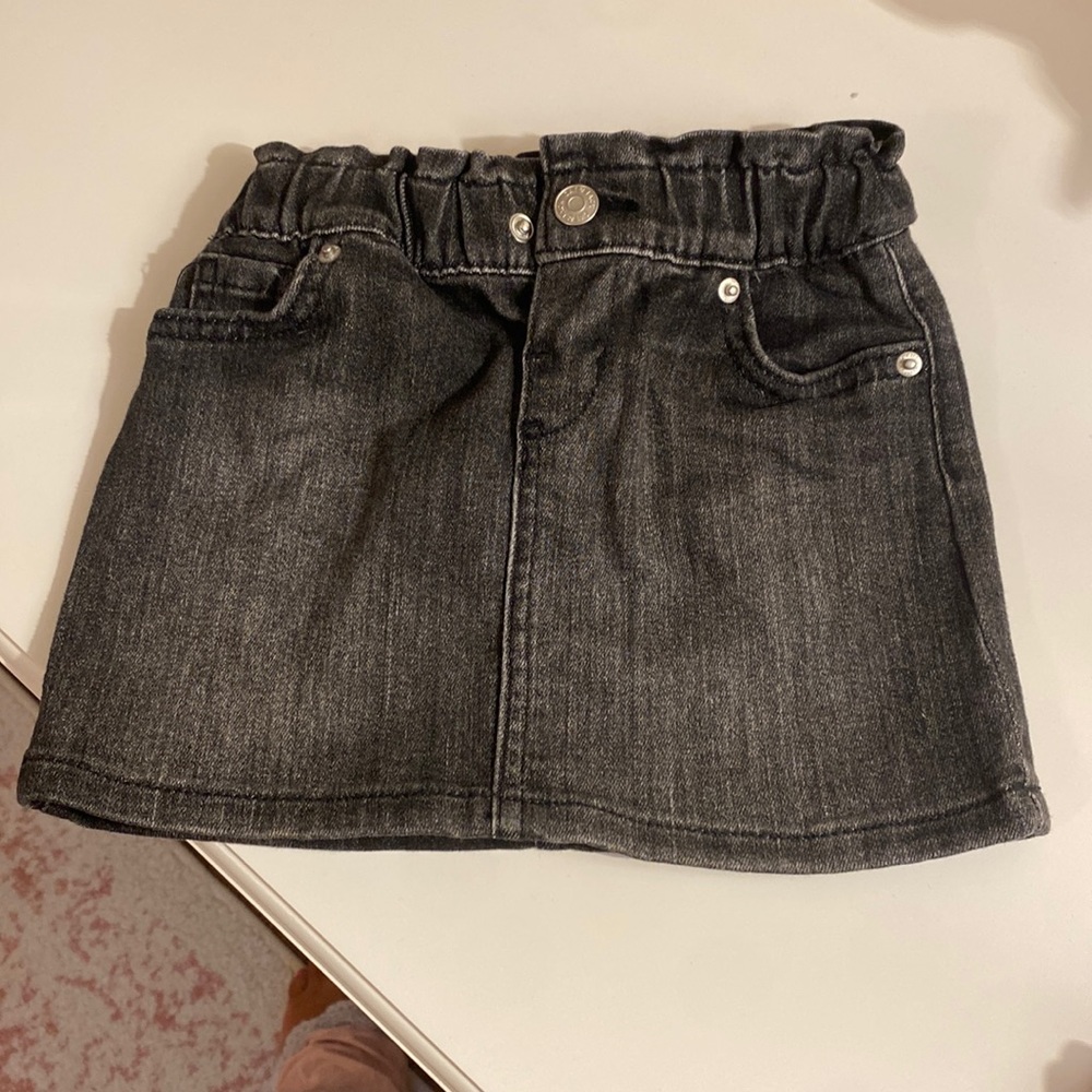 Black denim skirt